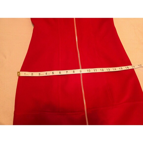 XOXO Red Zip Front Sleeveless Sheath Mini Dress, Small, Fitted Party Dress - Picture 6 of 7